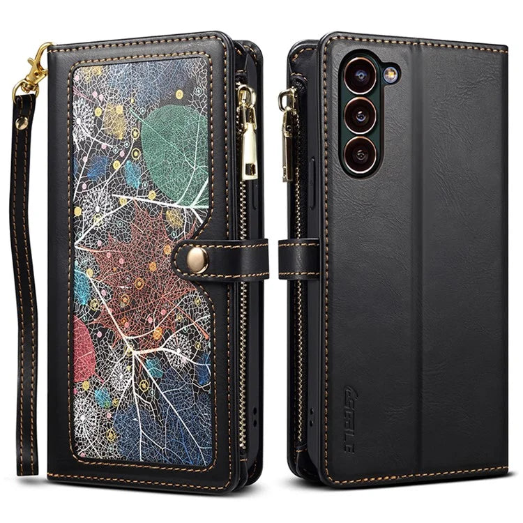 ESEBLE Galaxy Series For Samsung Galaxy S24+ Case RFID Blocking Wallet Cellphone Leather Cover