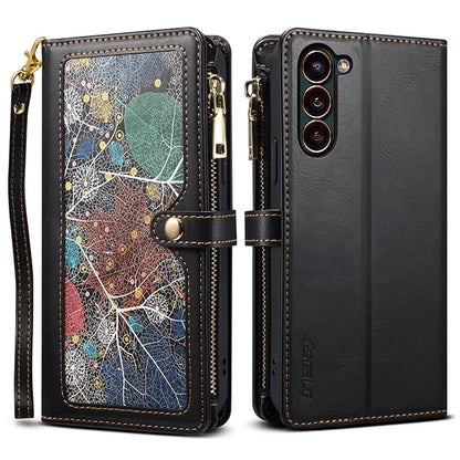 ESEBLE Galaxy Series For Samsung Galaxy S24+ Case RFID Blocking Wallet Cellphone Leather Cover