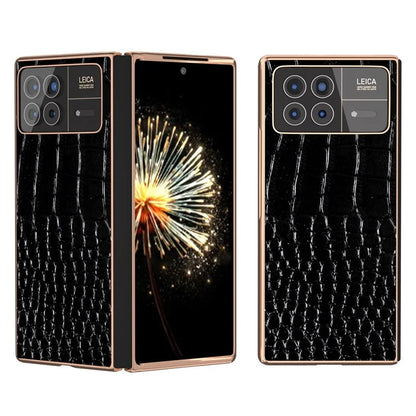 For Xiaomi Mix Fold 3 5G Case Crocodile Pattern Electroplating Phone Cover