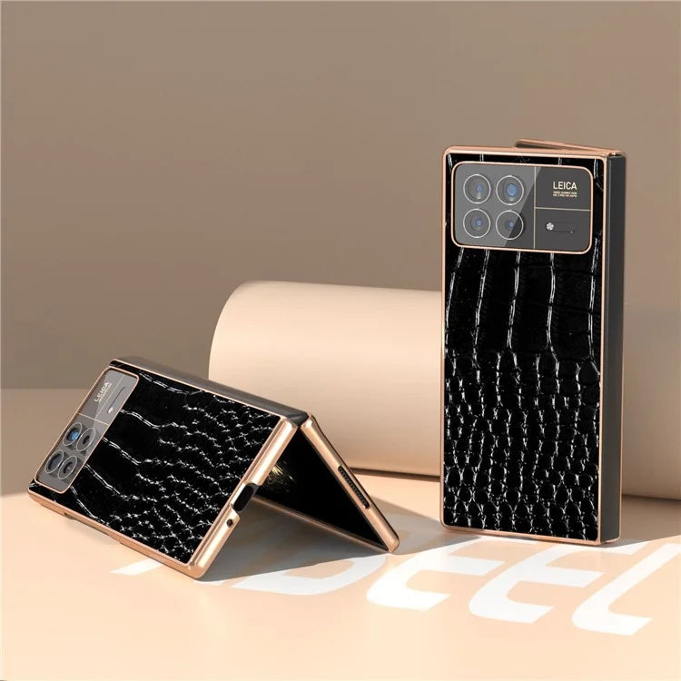 For Xiaomi Mix Fold 3 5G Case Crocodile Pattern Electroplating Phone Cover