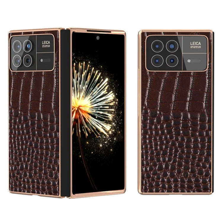 For Xiaomi Mix Fold 3 5G Case Crocodile Pattern Electroplating Phone Cover