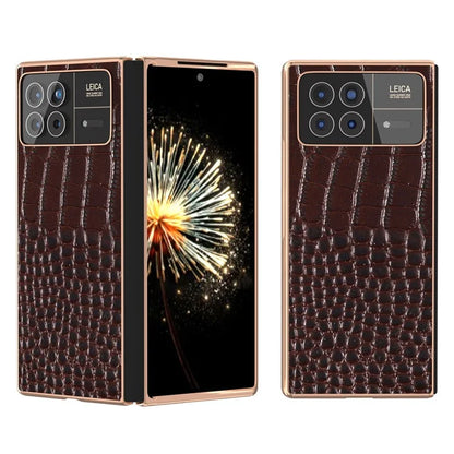 For Xiaomi Mix Fold 3 5G Case Crocodile Pattern Electroplating Phone Cover
