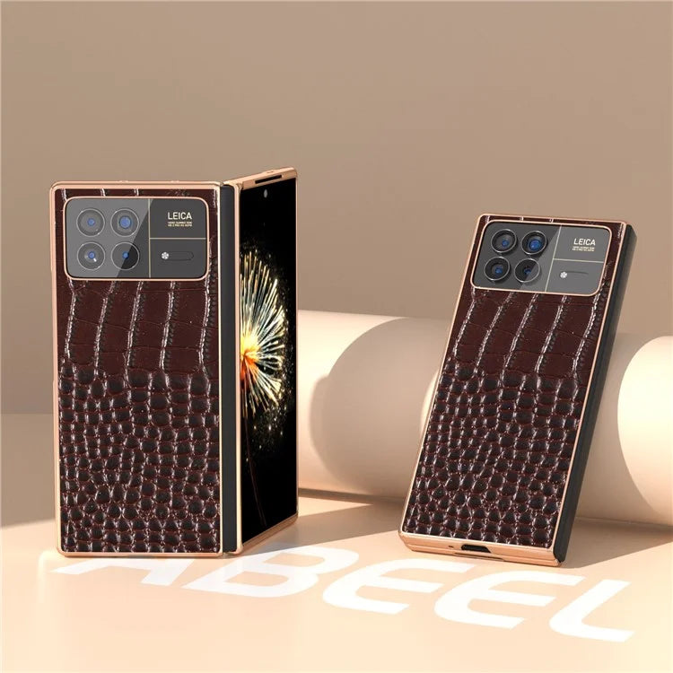 For Xiaomi Mix Fold 3 5G Case Crocodile Pattern Electroplating Phone Cover