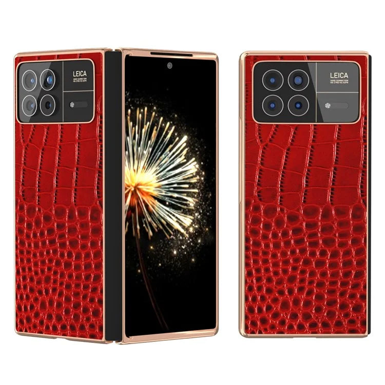 For Xiaomi Mix Fold 3 5G Case Crocodile Pattern Electroplating Phone Cover
