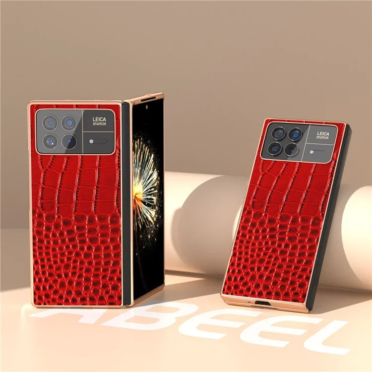 For Xiaomi Mix Fold 3 5G Case Crocodile Pattern Electroplating Phone Cover
