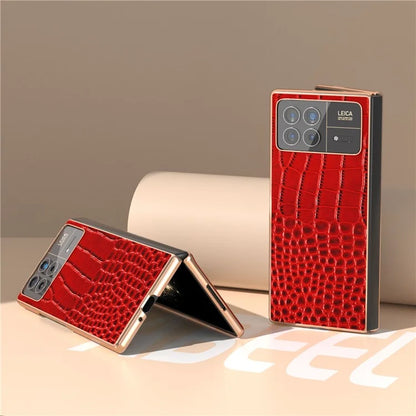 For Xiaomi Mix Fold 3 5G Case Crocodile Pattern Electroplating Phone Cover