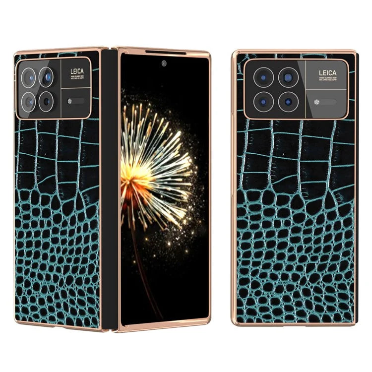 For Xiaomi Mix Fold 3 5G Case Crocodile Pattern Electroplating Phone Cover
