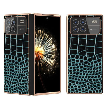 For Xiaomi Mix Fold 3 5G Case Crocodile Pattern Electroplating Phone Cover