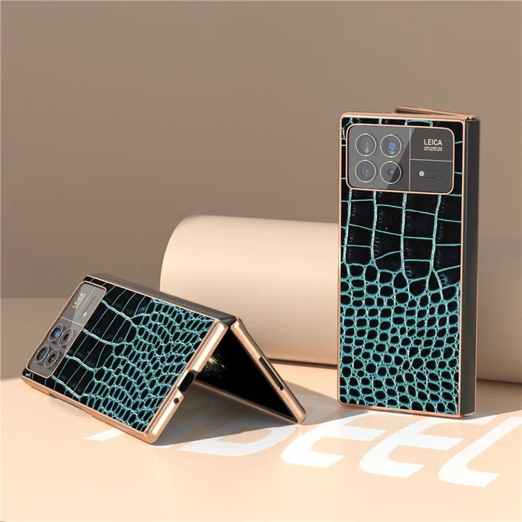 For Xiaomi Mix Fold 3 5G Case Crocodile Pattern Electroplating Phone Cover