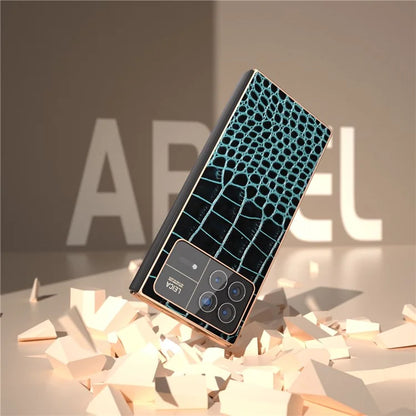 For Xiaomi Mix Fold 3 5G Case Crocodile Pattern Electroplating Phone Cover