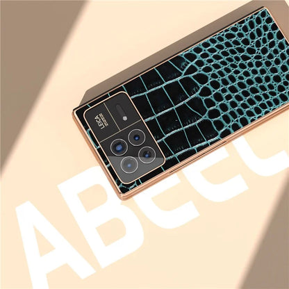 For Xiaomi Mix Fold 3 5G Case Crocodile Pattern Electroplating Phone Cover