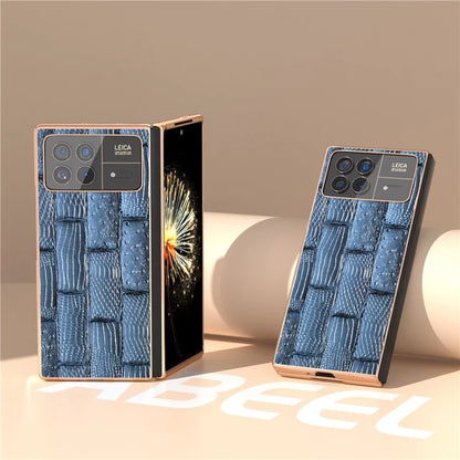 For Xiaomi Mix Fold 3 5G Case Electroplated Mahjong Texture Non-Slip Phone Cover