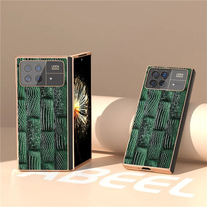 For Xiaomi Mix Fold 3 5G Case Electroplated Mahjong Texture Non-Slip Phone Cover