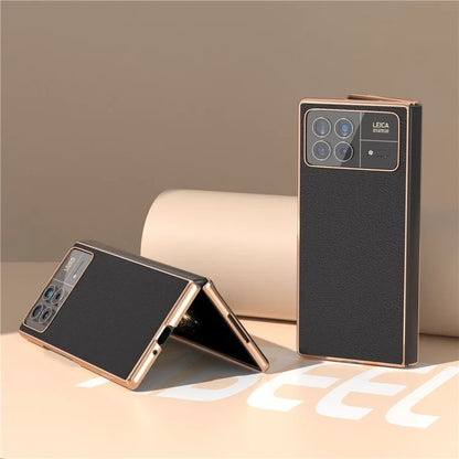 For Xiaomi Mix Fold 3 5G Case Genuine Cow Leather+PC Anti Drop Phone Cover
