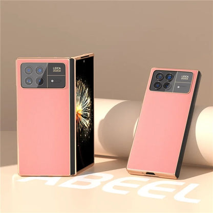 For Xiaomi Mix Fold 3 5G Case Genuine Cow Leather+PC Anti Drop Phone Cover