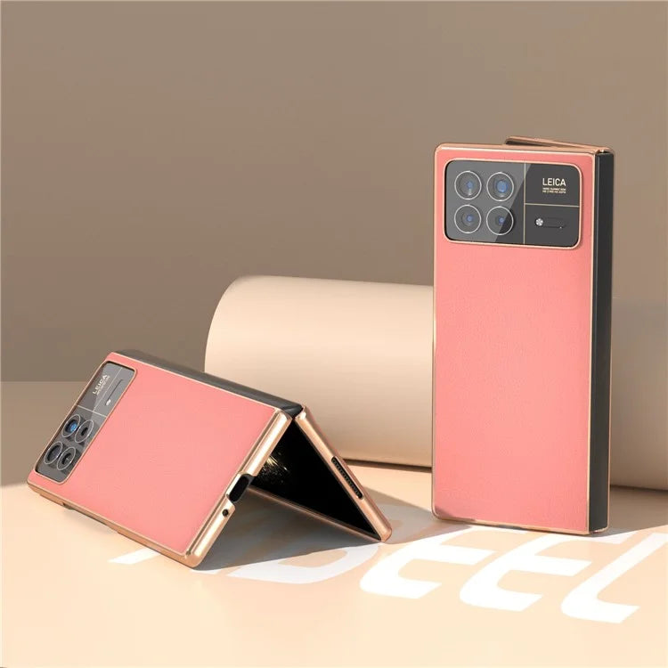 For Xiaomi Mix Fold 3 5G Case Genuine Cow Leather+PC Anti Drop Phone Cover