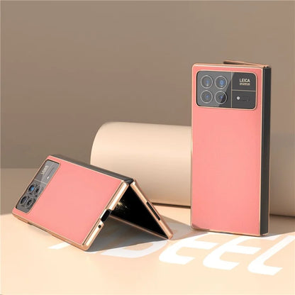 For Xiaomi Mix Fold 3 5G Case Genuine Cow Leather+PC Anti Drop Phone Cover