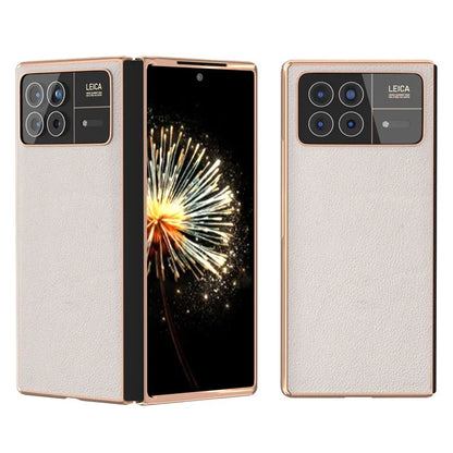 For Xiaomi Mix Fold 3 5G Case Genuine Cow Leather+PC Anti Drop Phone Cover