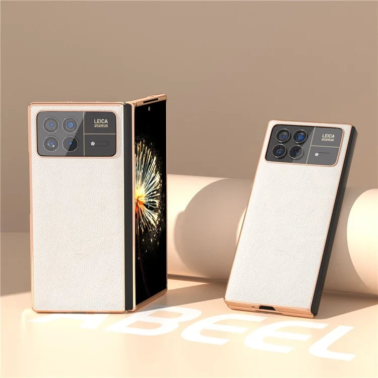 For Xiaomi Mix Fold 3 5G Case Genuine Cow Leather+PC Anti Drop Phone Cover