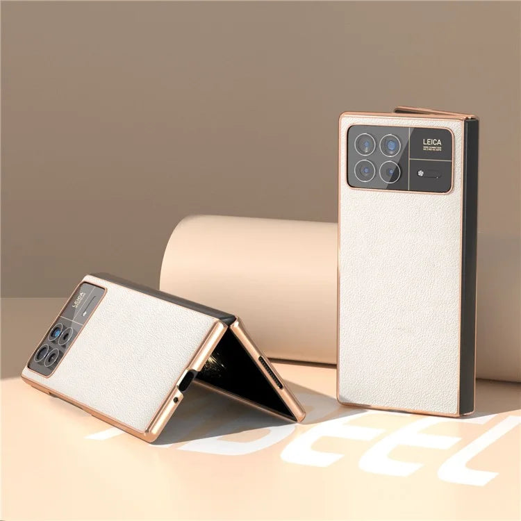 For Xiaomi Mix Fold 3 5G Case Genuine Cow Leather+PC Anti Drop Phone Cover