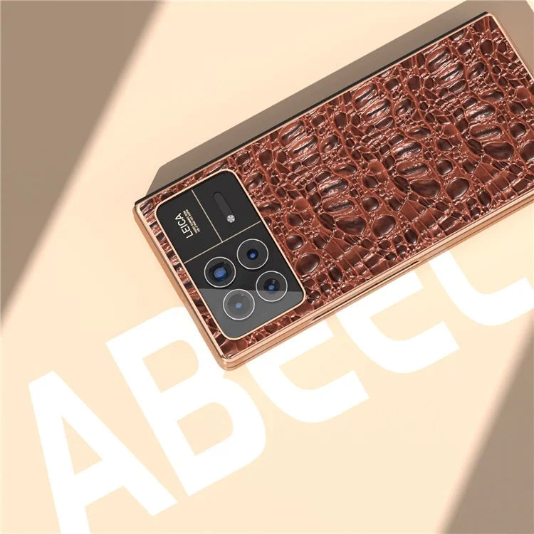 For Xiaomi Mix Fold 3 5G Case Shockproof Genuine Cow Leather+PC Electroplating Cover