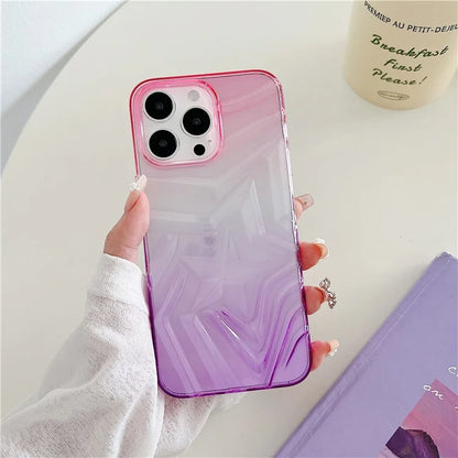 For iPhone 15 Pro Max Case Dual Color Gradient Wishing Star Pattern TPU Phone Cover