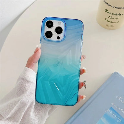 For iPhone 15 Pro Max Case Dual Color Gradient Wishing Star Pattern TPU Phone Cover