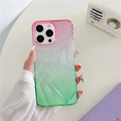 For iPhone 15 Pro Max Case Dual Color Gradient Wishing Star Pattern TPU Phone Cover