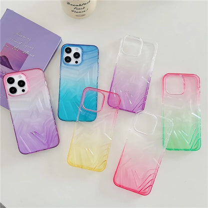 For iPhone 15 Pro Max Case Dual Color Gradient Wishing Star Pattern TPU Phone Cover