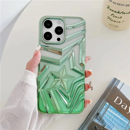 For iPhone 15 Pro Max Case Electroplating Wishing Star Pattern Gradient TPU Phone Cover