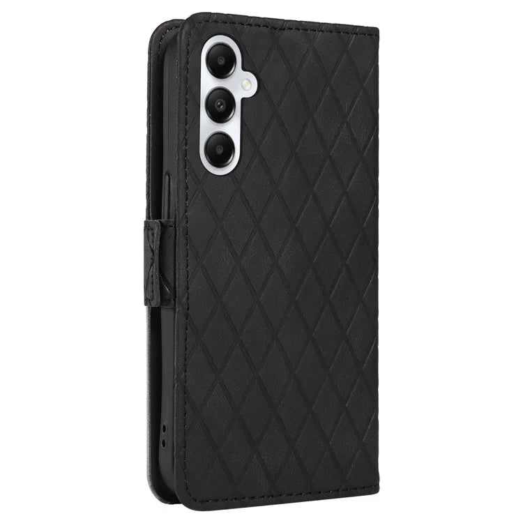 For Samsung Galaxy A05s 4G Case Rhombus Imprinted PU Leather Wallet Cover
