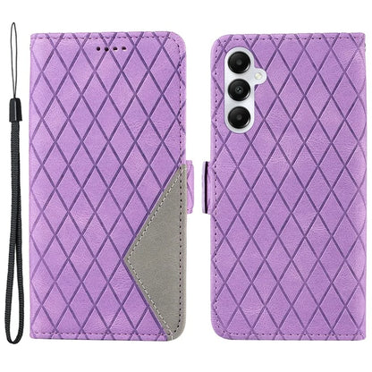 For Samsung Galaxy A05s 4G Case Rhombus Imprinted PU Leather Wallet Cover