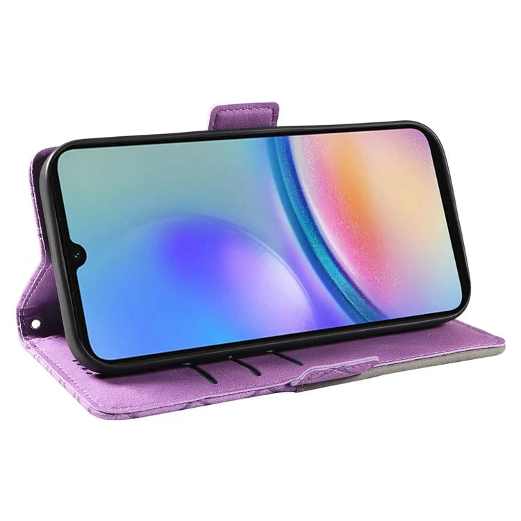 For Samsung Galaxy A05s 4G Case Rhombus Imprinted PU Leather Wallet Cover
