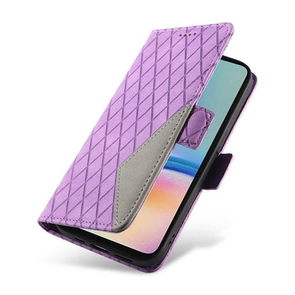 For Samsung Galaxy A05s 4G Case Rhombus Imprinted PU Leather Wallet Cover
