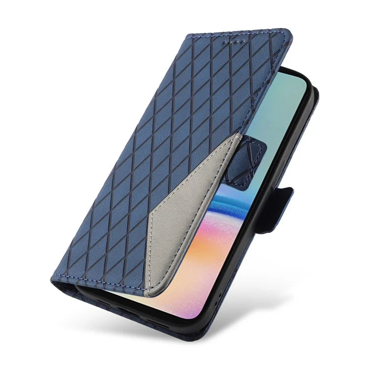 For Samsung Galaxy A05s 4G Case Rhombus Imprinted PU Leather Wallet Cover