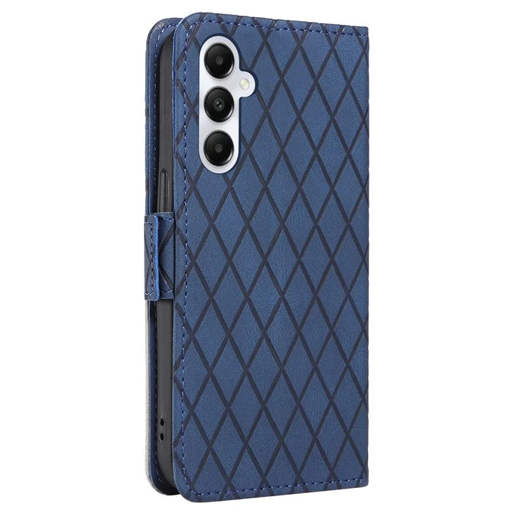 For Samsung Galaxy A05s 4G Case Rhombus Imprinted PU Leather Wallet Cover