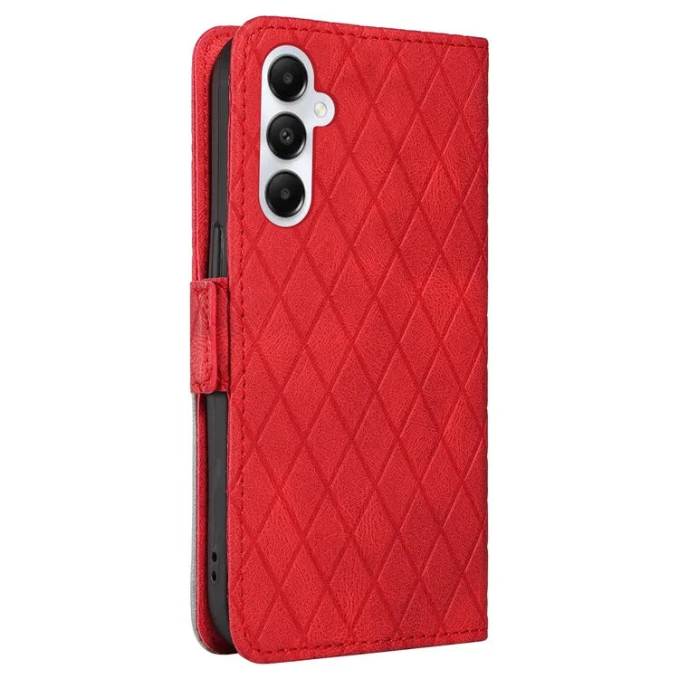 For Samsung Galaxy A05s 4G Case Rhombus Imprinted PU Leather Wallet Cover