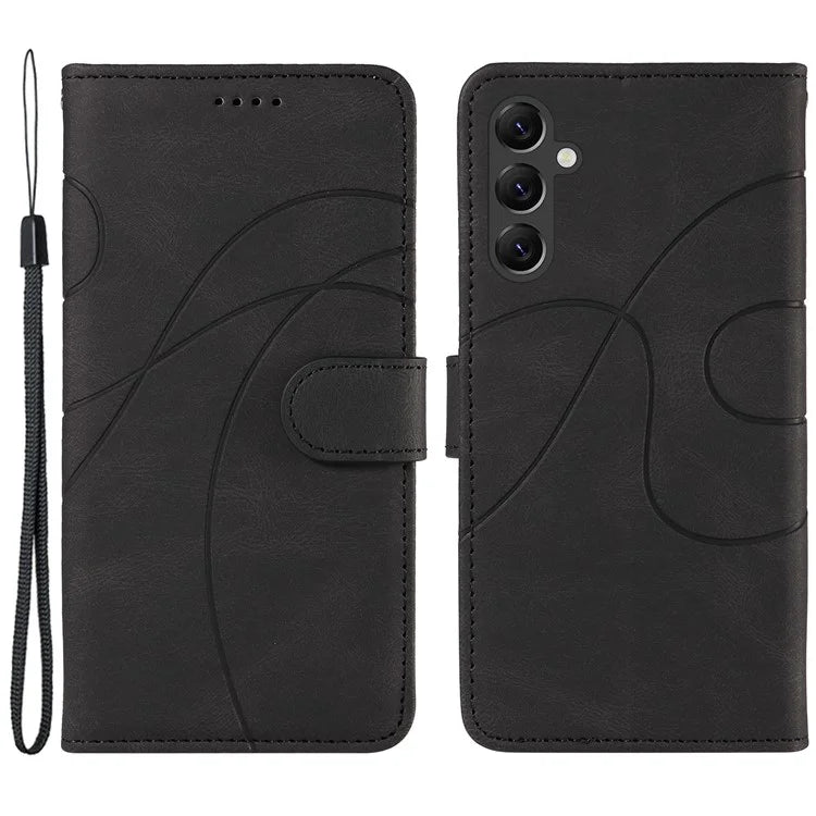 For Samsung Galaxy A05s 4G Case Leather Stand Phone Cover with Imprinted Line