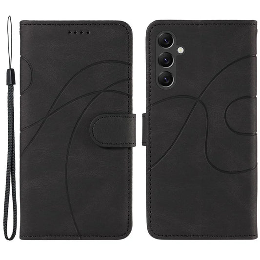 For Samsung Galaxy A05s 4G Case Leather Stand Phone Cover with Imprinted Line