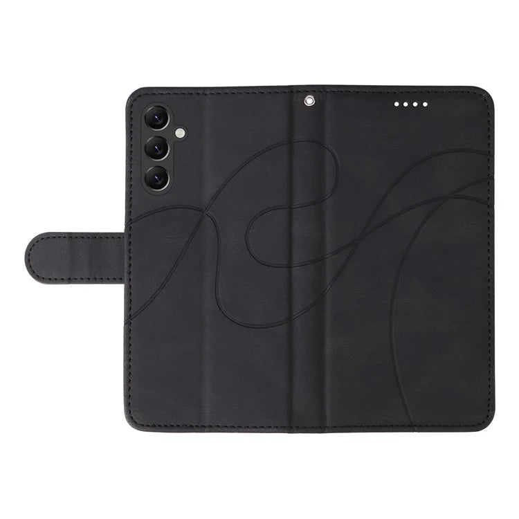 For Samsung Galaxy A05s 4G Case Leather Stand Phone Cover with Imprinted Line