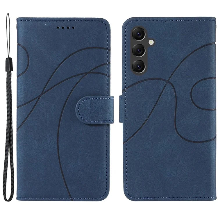 For Samsung Galaxy A05s 4G Case Leather Stand Phone Cover with Imprinted Line