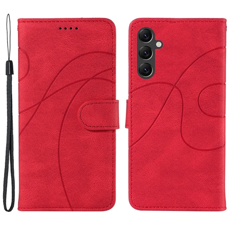For Samsung Galaxy A05s 4G Case Leather Stand Phone Cover with Imprinted Line