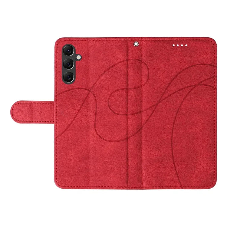 For Samsung Galaxy A05s 4G Case Leather Stand Phone Cover with Imprinted Line