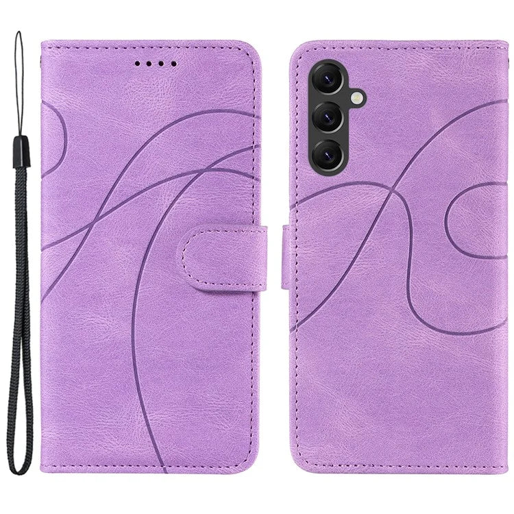 For Samsung Galaxy A05s 4G Case Leather Stand Phone Cover with Imprinted Line