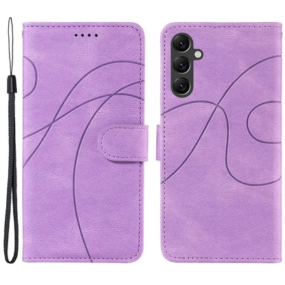 For Samsung Galaxy A05s 4G Case Leather Stand Phone Cover with Imprinted Line