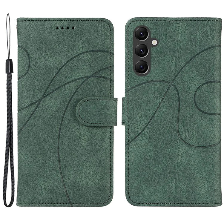For Samsung Galaxy A05s 4G Case Leather Stand Phone Cover with Imprinted Line
