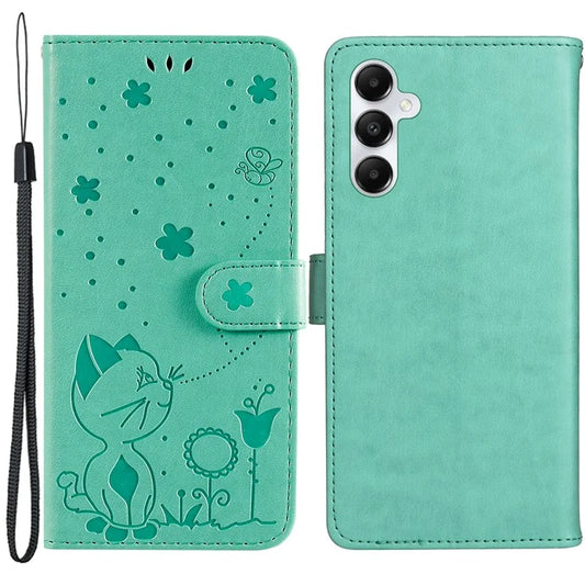 For Samsung Galaxy A05s 4G KT Imprinting Flower Series-4 Case Stand PU Leather Phone Cover Wallet