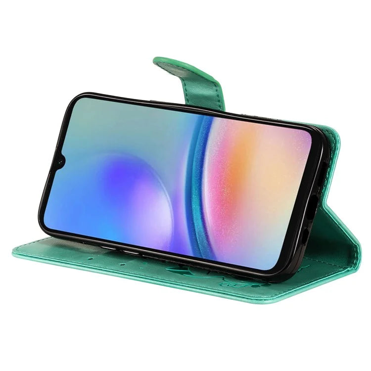 For Samsung Galaxy A05s 4G KT Imprinting Flower Series-4 Case Stand PU Leather Phone Cover Wallet