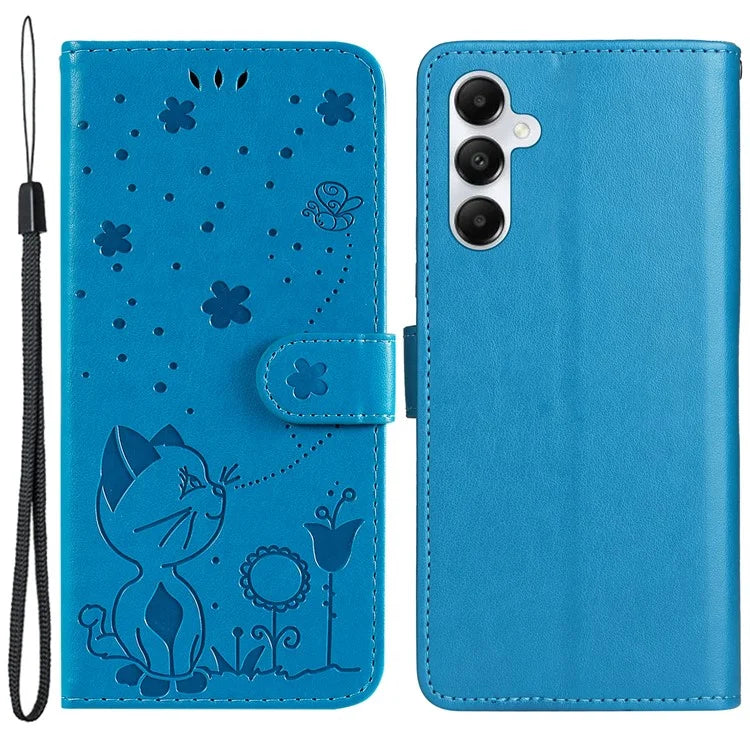 For Samsung Galaxy A05s 4G KT Imprinting Flower Series-4 Case Stand PU Leather Phone Cover Wallet