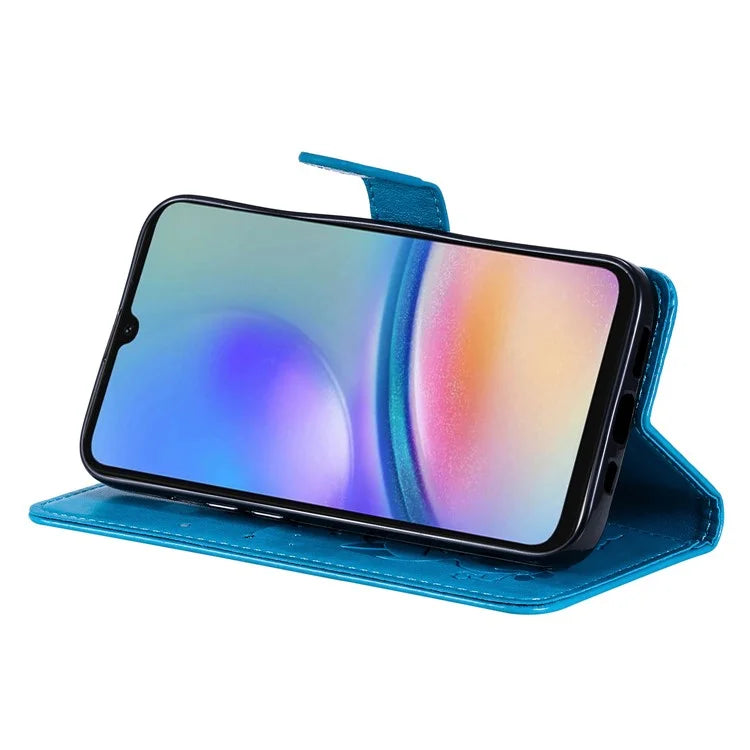 For Samsung Galaxy A05s 4G KT Imprinting Flower Series-4 Case Stand PU Leather Phone Cover Wallet